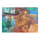 Fil Dela Cruz, Mother and Child, acrylic on paper