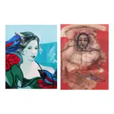 A Lot of Two Artworks by a.) Hermes Alegre <br >b.) Salvador “Buddy” Cabrera Jr., b.) Untitled<br /> signed and dated 2018 (lower right)<br /> oil on canvas<br /> 23 1/2” x 17 3/4” (60 cm x 45 cm), sold Oct 2024
