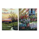 Fidel Sarmiento, a.) Landscape b.) Still Life, b.) signed and dated 2021 (lower left)<br /> oil on canvas<br /> 12" x 10" (30 cm x 25 cm)