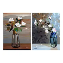Fidel Sarmiento, a.) Still Life b.) Still Life, b.) signed and dated 2022 (lower left)<br /> oil on canvas<br /> 16" x 12" (41 cm x 30 cm)