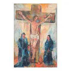 Crucifixion by Macario Vitalis, oil on canvas, sold Oct 2024
