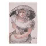 José T. Joya, Woman with Jar, pastel on paper
