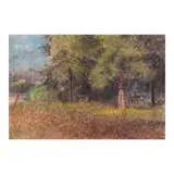 Romulo Galicano, Landscape, pastel on masonite board