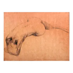 Nude by Vicente Manansala, charcoal on paper, sold Oct 2024