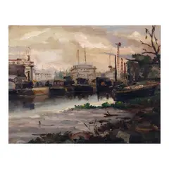 Seascape by Elias Laxa, Oil on canvas, sold Oct 2024