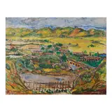 Andres Cristobal Cruz, Landscape, oil on masonite board