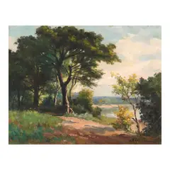 Miguel Galvez, Landscape, oil on canvas