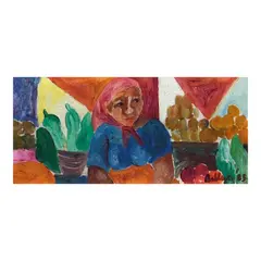 Norma Belleza, Vendor, oil on wood