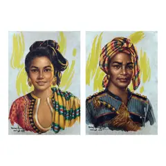a.) Portrait of Lady  b.) Untitled by Pedro Amorsolo, <br /><br />b.) Untitled<br /> signed, dated 1968 and inscribed Manila<br /> (lower left)<br /> oil on masonite board<br, sold Oct 2024