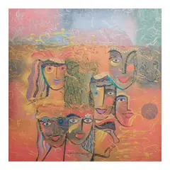 Joyous Feeling by Manuel Baldemor, mixed media on canvas, sold Oct 2024