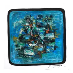 Paco Gorospe, Blue Abstract, oil on canvas