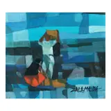 Untitled by Oscar Zalameda, oil on wood, sold Oct 2024