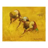 Golden Harvest by Cesar Buenaventura, oil on canvas, sold Oct 2024