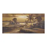 Barrio Scene by Cesar Buenaventura, oil on canvas, sold Oct 2024