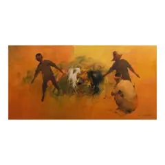 Sabong by Cesar Buenaventura, oil on canvas, sold Oct 2024