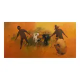 Sabong by Cesar Buenaventura, oil on canvas, sold Oct 2024