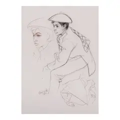 Man Resting by Benedicto Cabrera, charcoal and pastel on paper, sold Oct 2024