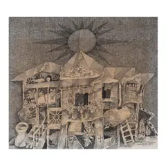 Untitled by Manuel Baldemor, pen and ink on paper, sold Oct 2024