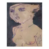 Onib Olmedo, Portrait, mixed media on paper