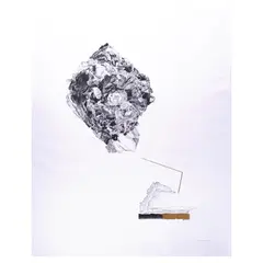 Patricia Perez Eustaquio, Casting Figures II: Black Dust, Gold Leaf, graphite and gold leaf on paper