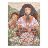 Mario Parial, Mother and Son, oil on canvas