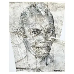 Martin Honasan, Pihak (Other, Neighbor, or to cut in half), mixed media on canvas