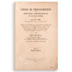 Claro Recto, Codigo de Procedimiento Civil (Tomo I, Segunda Edicion)