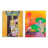 Ernesto Tagle, a.) Fish Vendors b.) Fish Vendor, a.) serigraph A/P 3/22 <br /> b.) tempera on paper