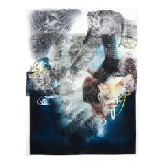 Benjie Torrado, Migration II Relief, engraving drypoint monotype lithograph with hand-colored watercolor