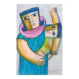 Nunelucio Alvarado, Mother and Child, pastel on paper