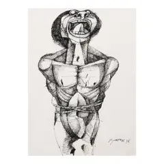 Scream by Ang Kiukok, pen and ink on paper, sold Jul 2024