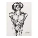 Scream by Ang Kiukok, pen and ink on paper, sold Jul 2024