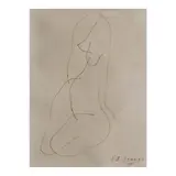 Hernando R. Ocampo, Nude, pen and ink on paper