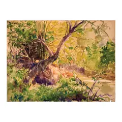Untitled by Dominador Castañeda, watercolor on paper, sold Jul 2024