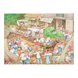 E. Catampongan, Market Scene, mixed media on canvas