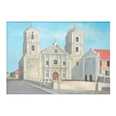 San Agustin Church After the Earthquake of 1872 by Rodolfo Ragodon, oil on canvas, sold Jul 2024