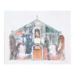 Rodolfo Ragodon, Church of Santiago Ilocos Sur, acrylic on canvas