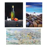 a.) Untitled b.) Untitled c.) Untitled by a-b.) Fidel Sarmiento c.) Antonio Ko Jr., a.) oil on canvas <br /> b.) oil on canvas <br /> c.) watercolor on paper, sold Jul 2024
