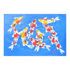 Fishes by William Yu, oil on canvas, sold Jul 2024
