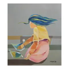 Untitled by Oscar Zalameda, oil on canvas, sold Jul 2024