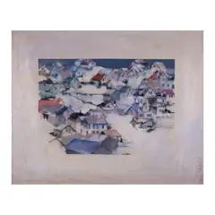 Isabel Diaz, Cityscape, mixed media on canvas