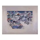 Isabel Diaz, Cityscape, mixed media on canvas