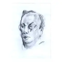 Portrait by Onib Olmedo, charcoal on paper, sold Jul 2024