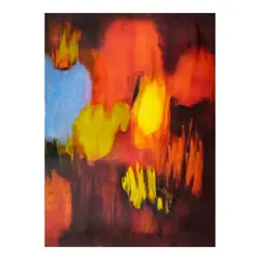 Abstract by Florencio B. Concepcion, oil on paper, sold Jul 2024