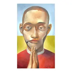 Dasal by Emmanuel Garibay, oil on wood, sold Jul 2024