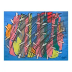 Untitled by Romulo Olazo, pastel on paper, sold Jul 2024