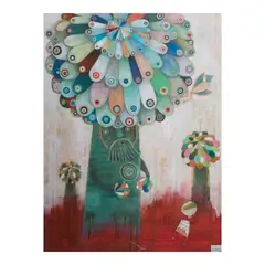 Wisdom in Wood by Farley del Rosario, oil on canvas, sold Jul 2024