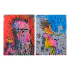 Ronante Maratas, a.) Untitled b.) Untitled, mixed media on paper