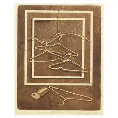 Hangers in Sepia Space with Thin Can by Francisco Collantes, lithograph A/P 2/5, sold Apr 2024