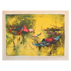 Hoi Lebadang, Fishing Village, lithograph 177/275